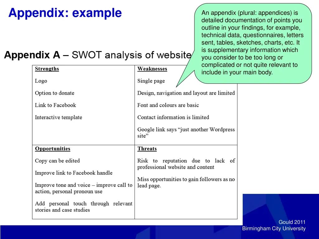 appendix example