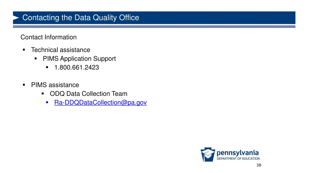 contacting the data quality office