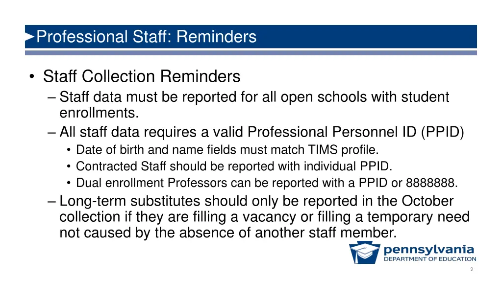 professional staff reminders