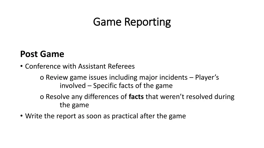 game reporting game reporting 4