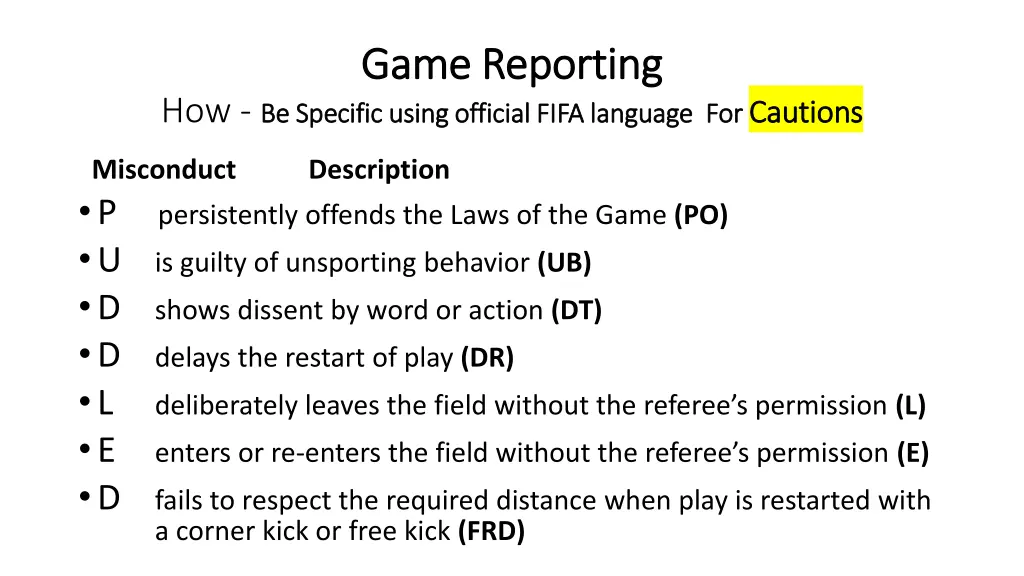 game reporting game reporting be specific using