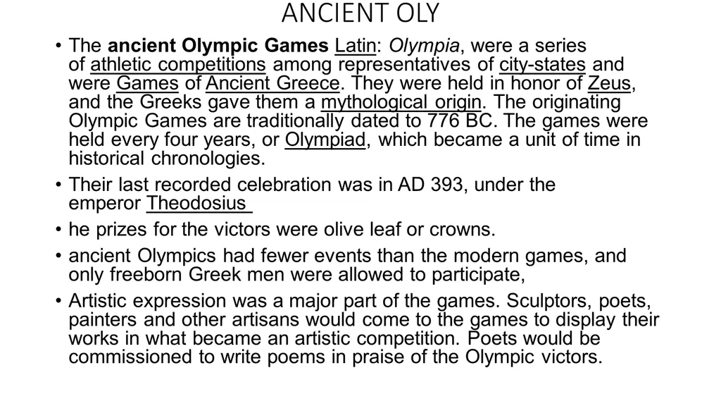 ancient oly