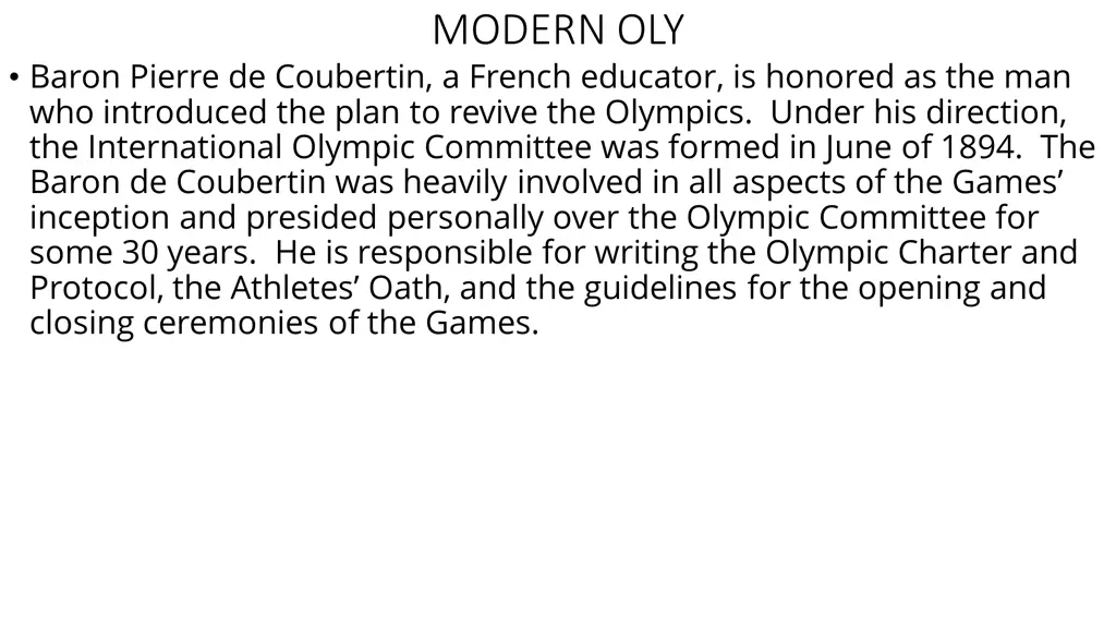 modern oly