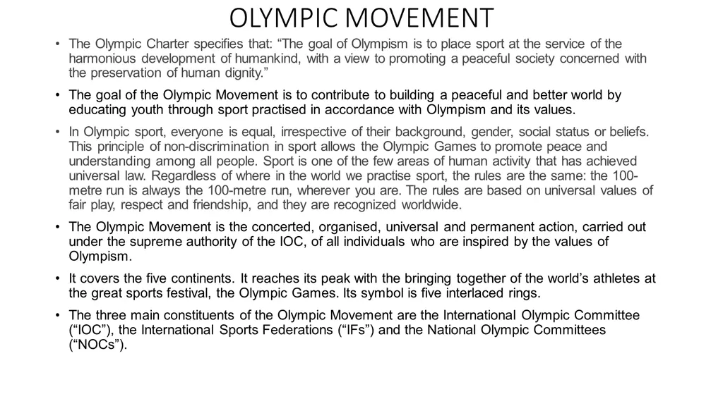 olympic movement