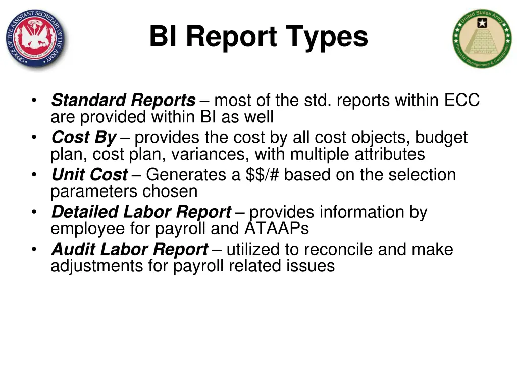 bi report types