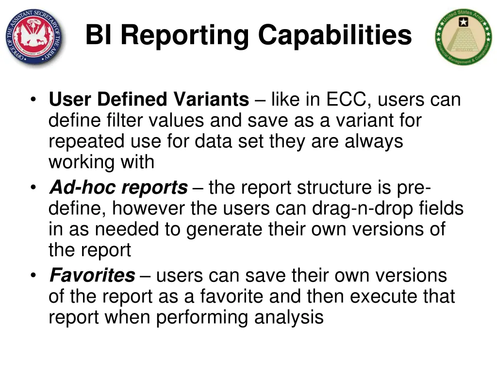 bi reporting capabilities