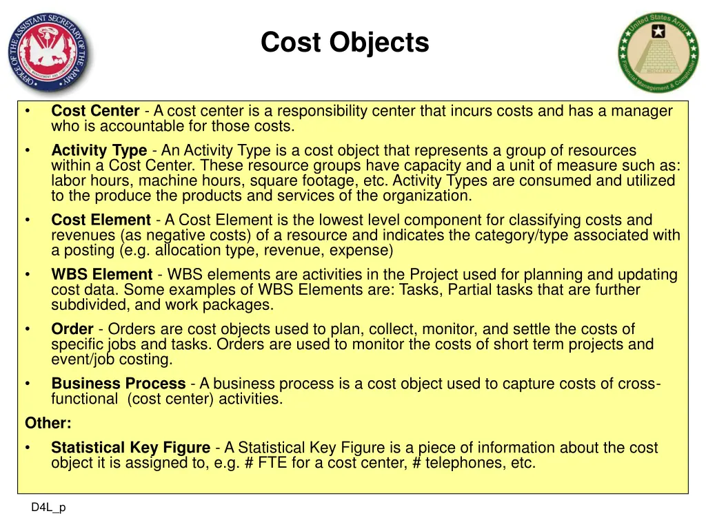 cost objects