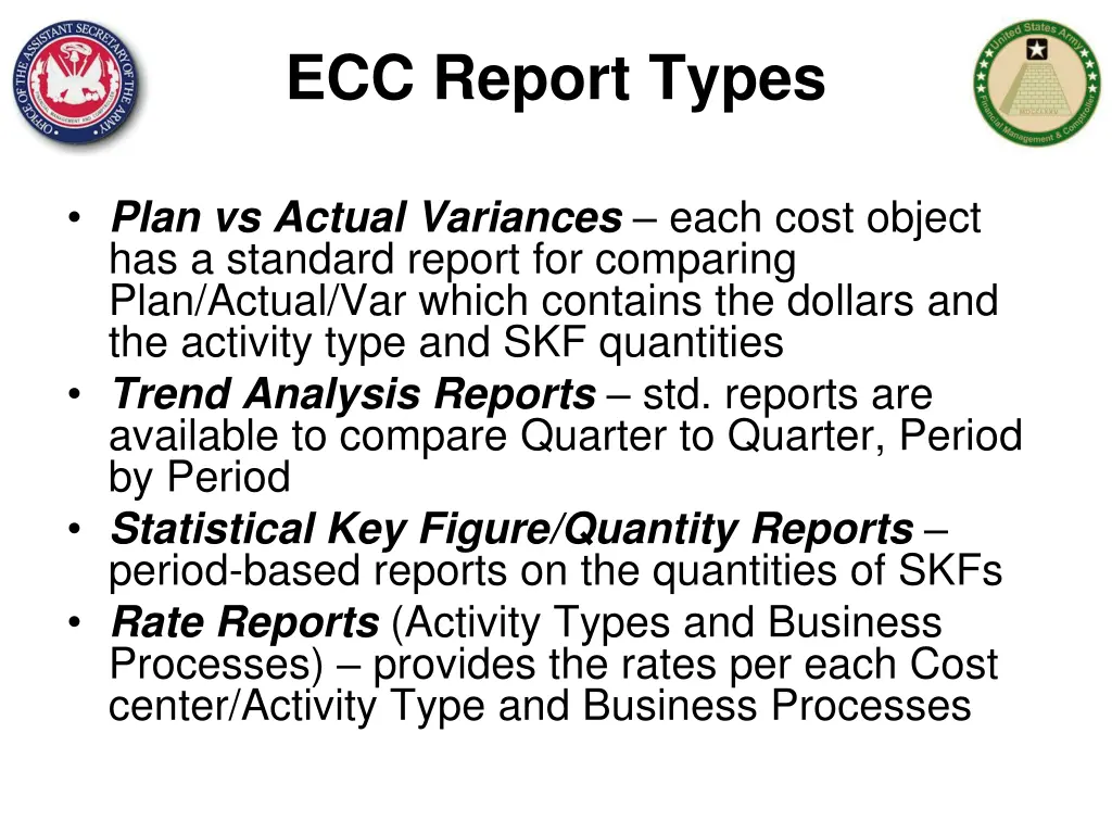 ecc report types