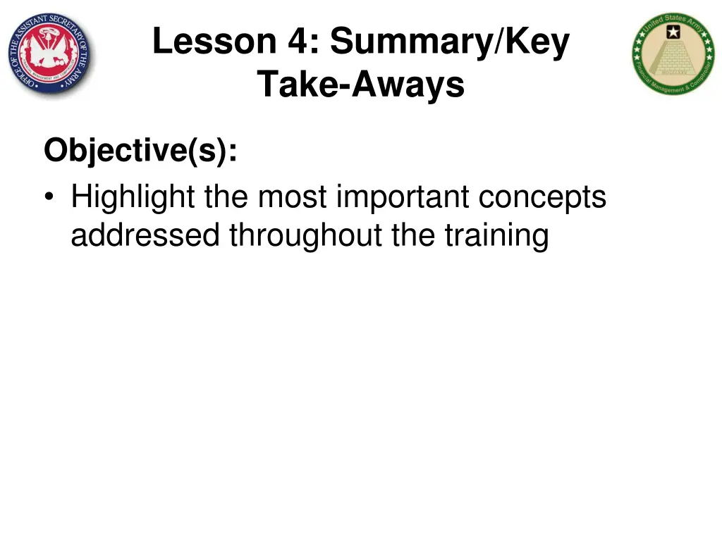 lesson 4 summary key take aways