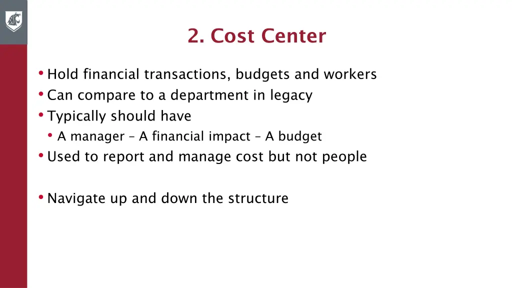 2 cost center