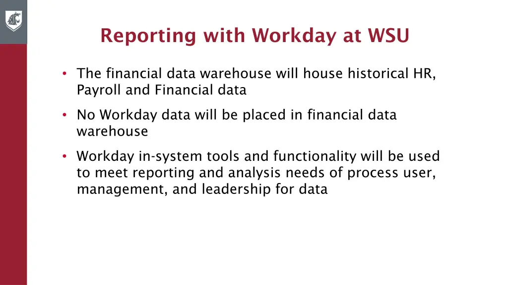 reporting with workday at wsu