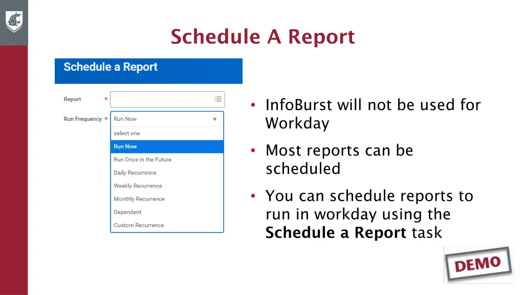 schedule a report