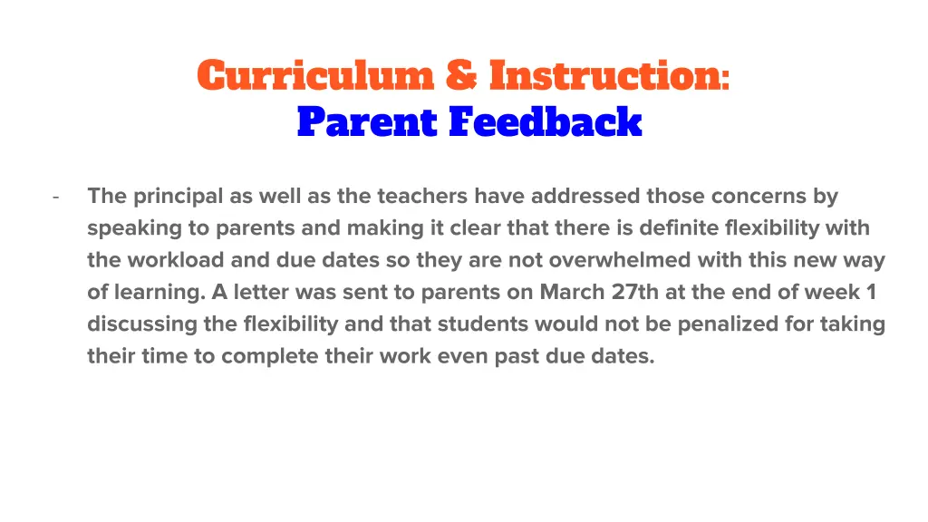 curriculum instruction parent feedback 1