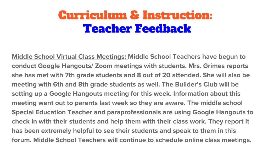 curriculum instruction teacher feedback 1