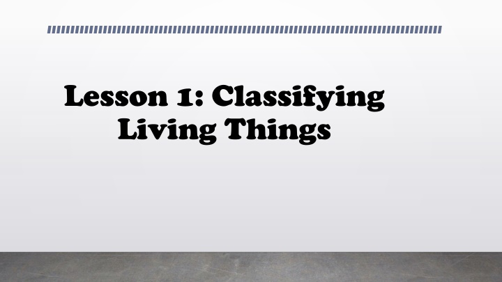 lesson 1 classifying living things