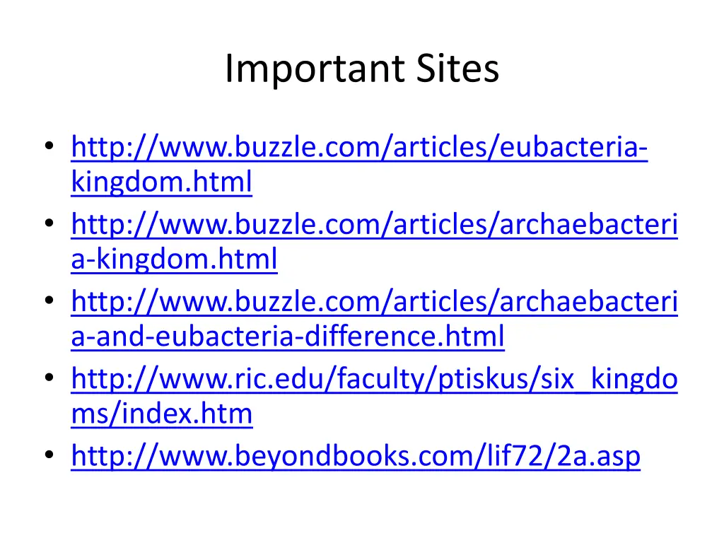 important sites