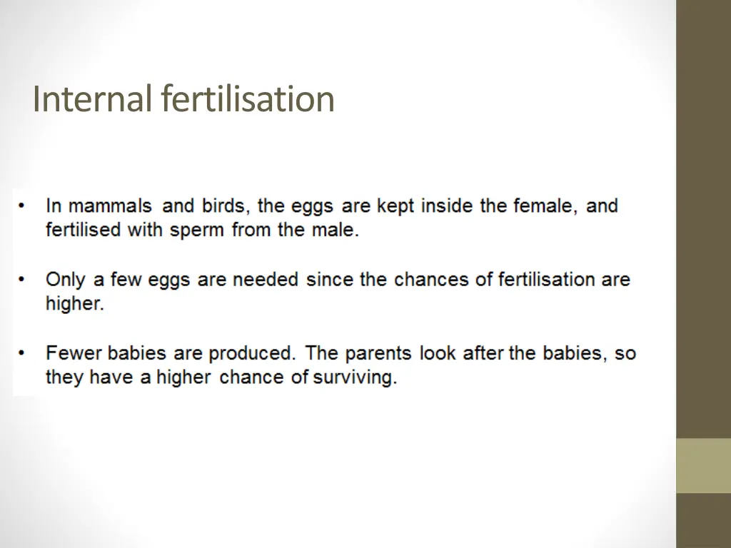 internal fertilisation