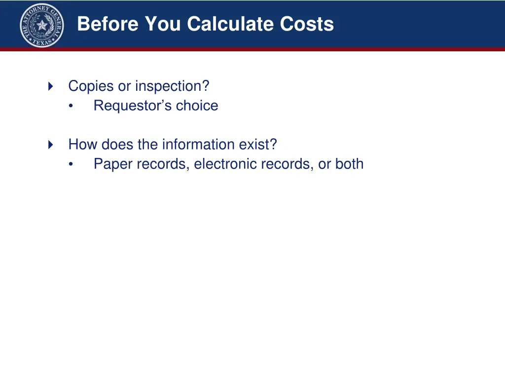 before you calculate costs