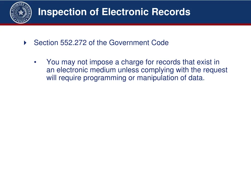 inspection of electronic records