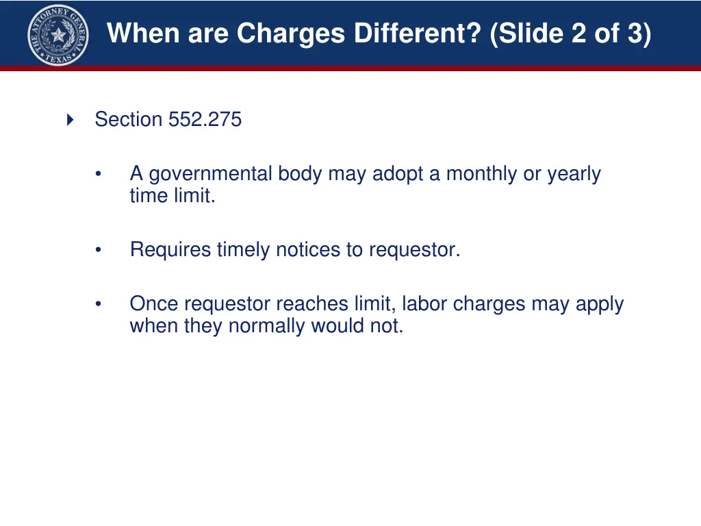 when are charges different slide 2 of 3