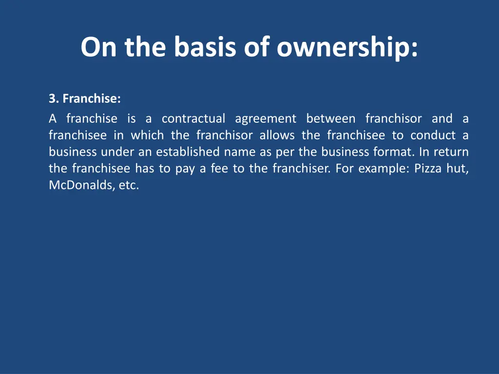 on the basis of ownership 2