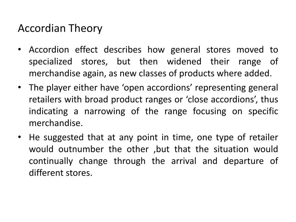 accordian theory