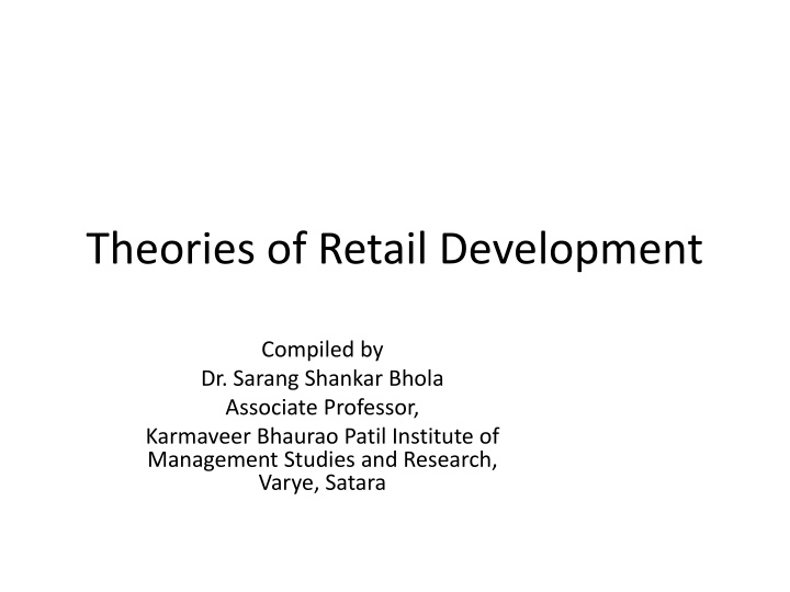 theories of retail development