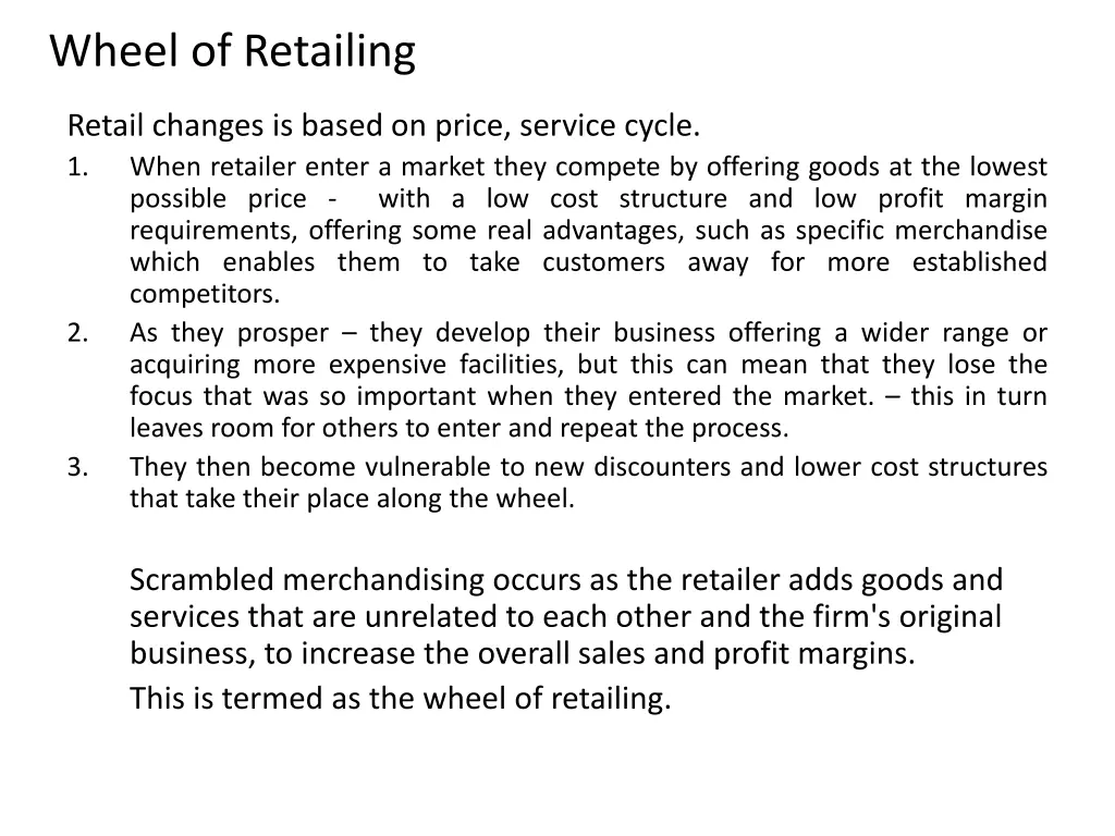 wheel of retailing