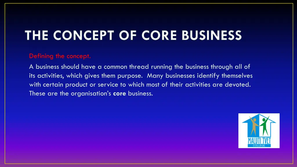 the concept of core business