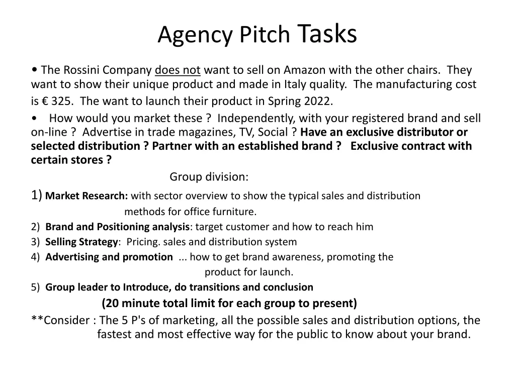 agency pitch tasks 1