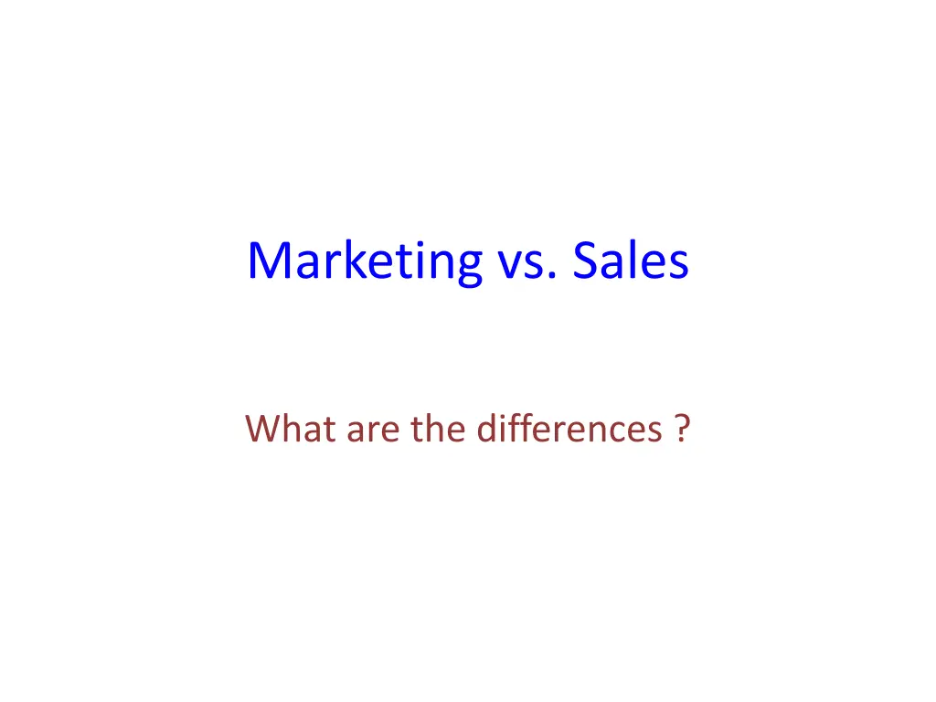 marketing vs sales