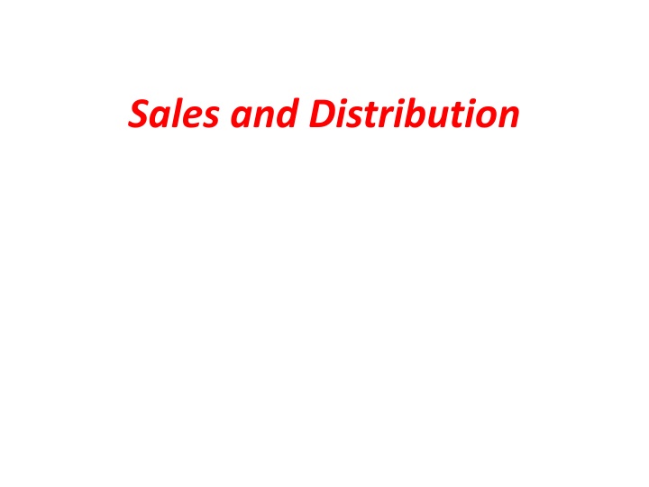 sales and distribution