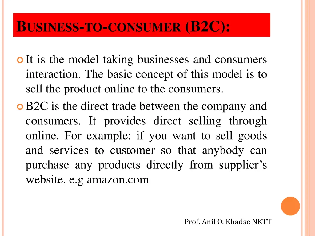 b usiness to consumer b2c