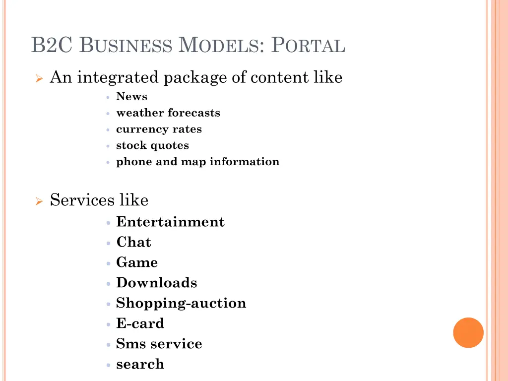 b2c b usiness m odels p ortal