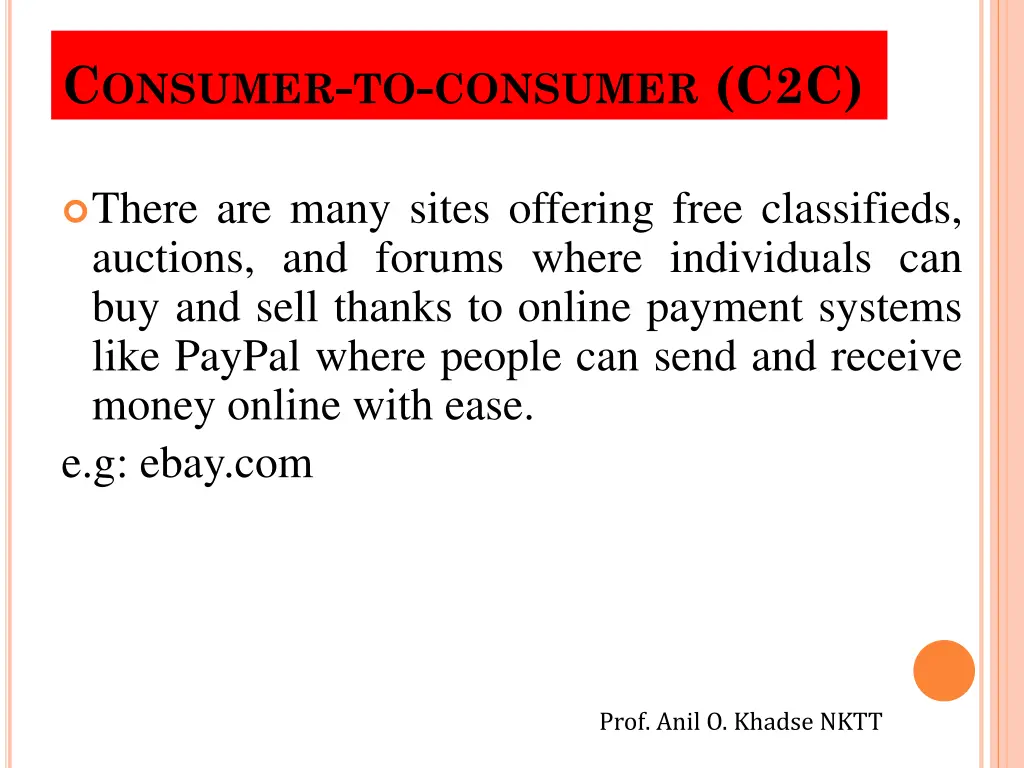 c onsumer to consumer c2c