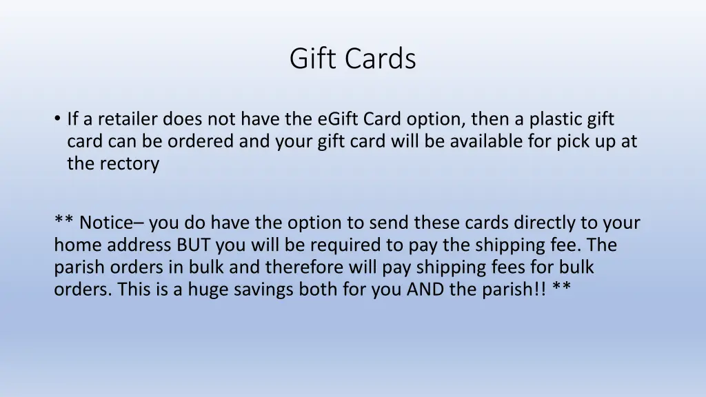 gift cards