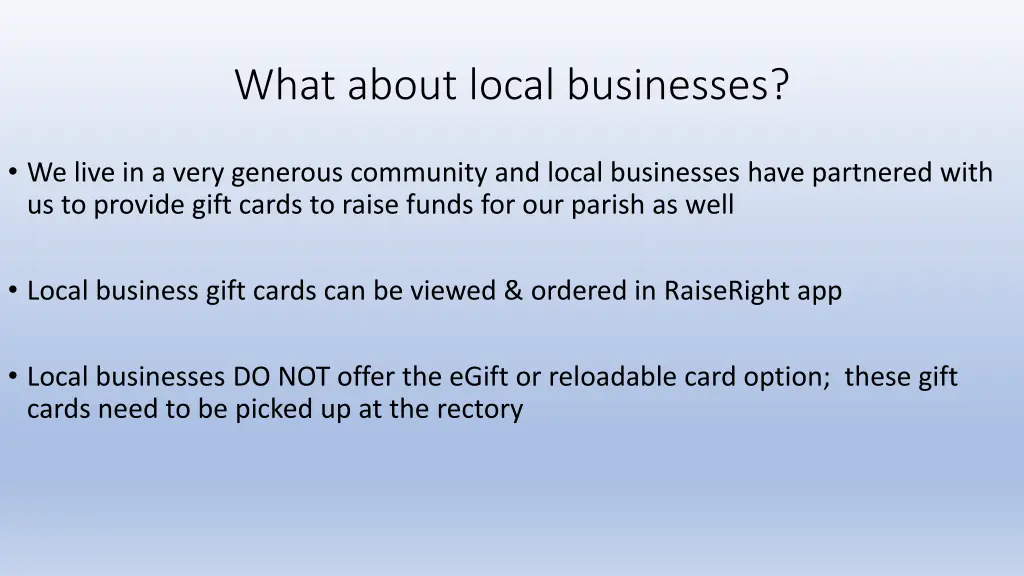 what about local businesses