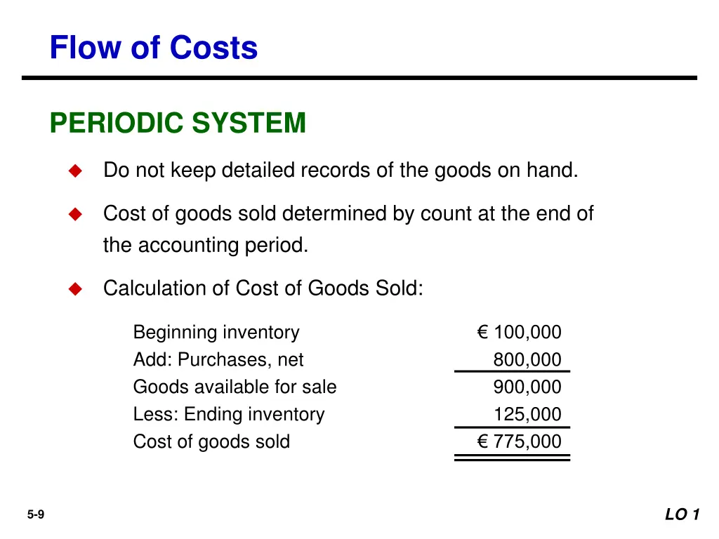 flow of costs 2