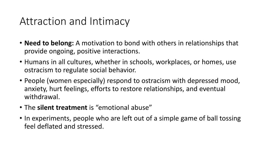 attraction and intimacy