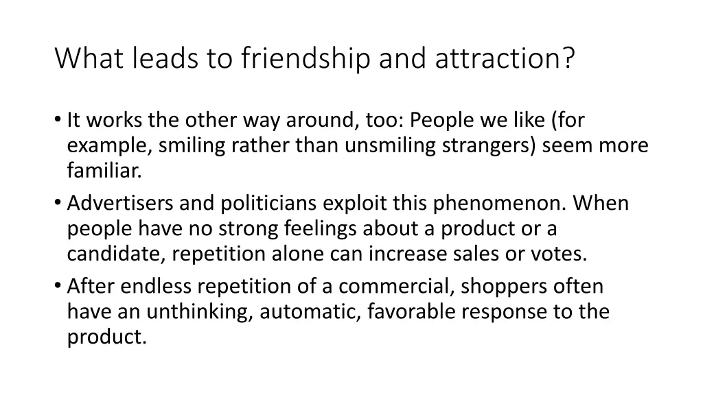 what leads to friendship and attraction 5