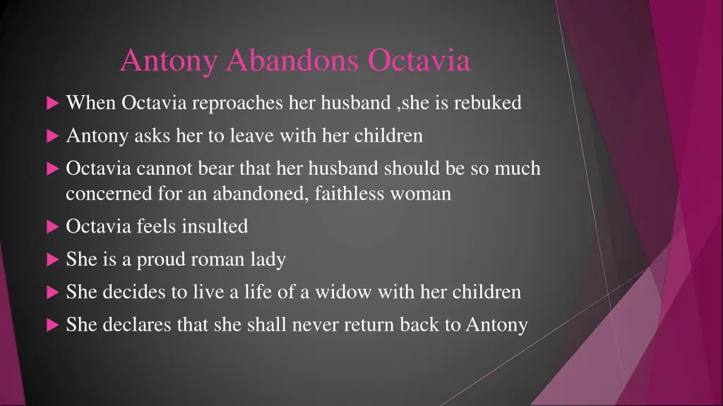 antony abandons octavia