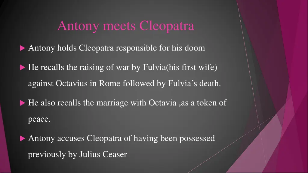 antony meets cleopatra