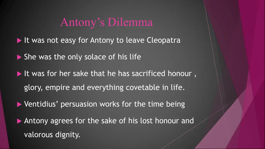 antony s dilemma