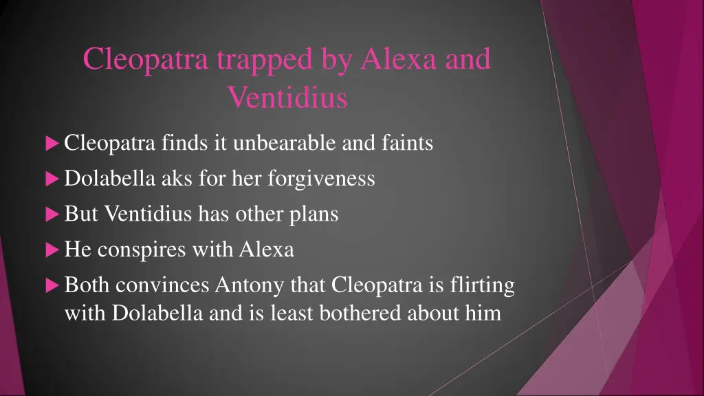 cleopatra trapped by alexa and ventidius