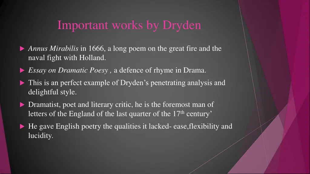 important works by dryden