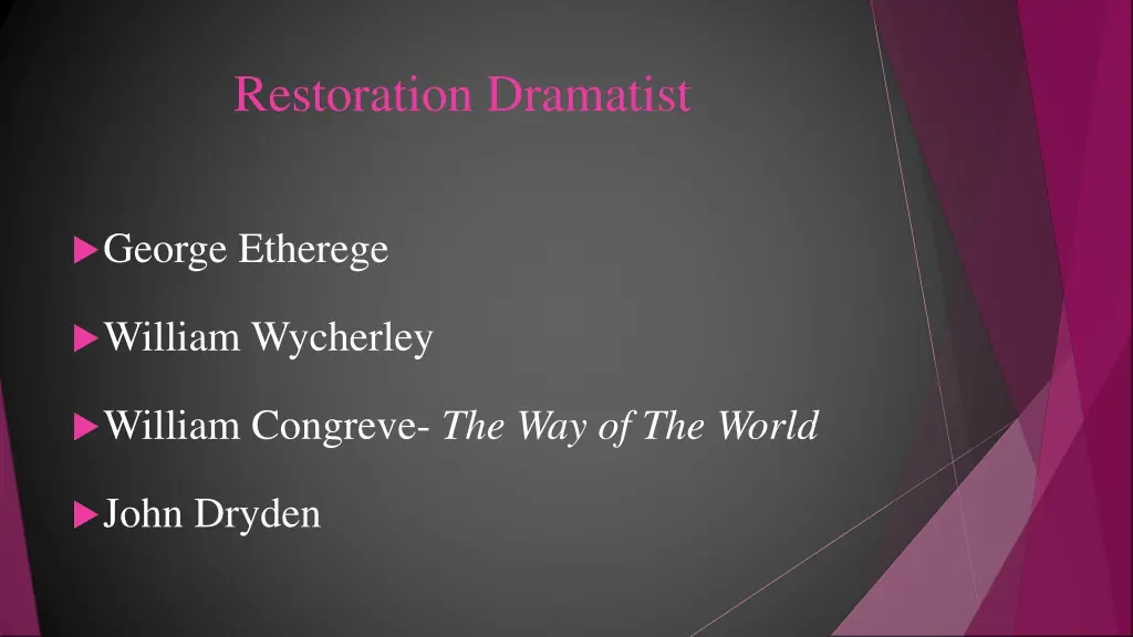 restoration dramatist