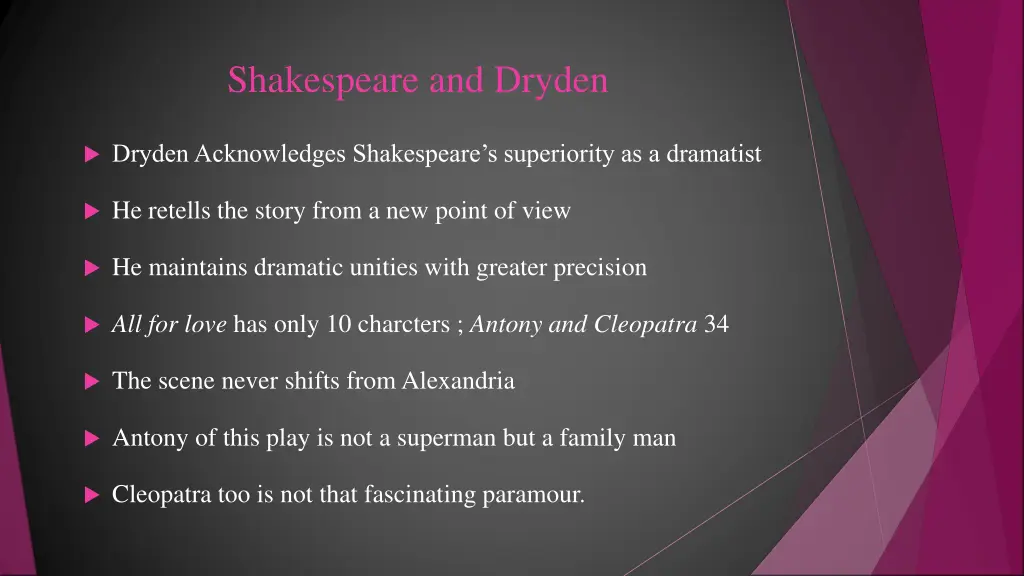 shakespeare and dryden