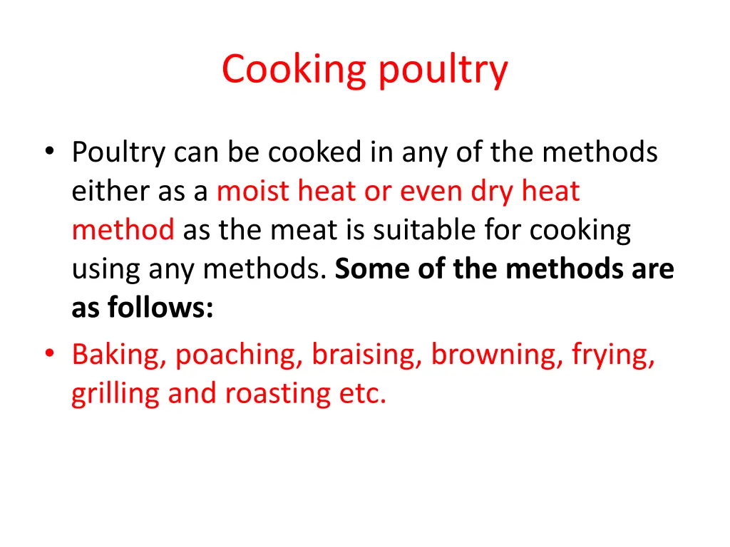 cooking poultry