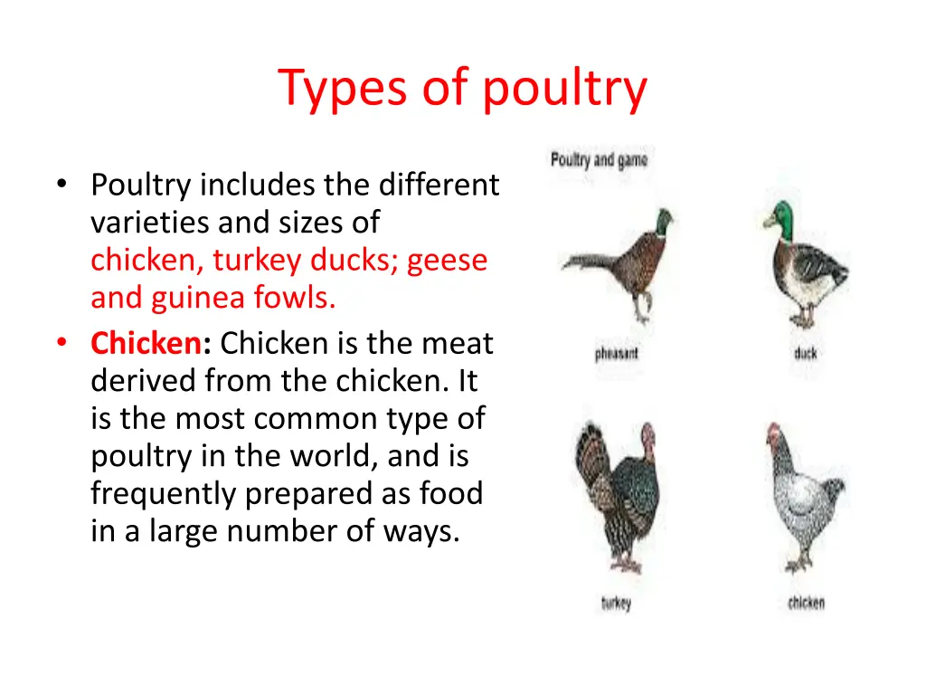 types of poultry