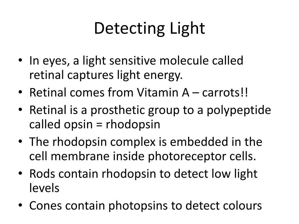 detecting light